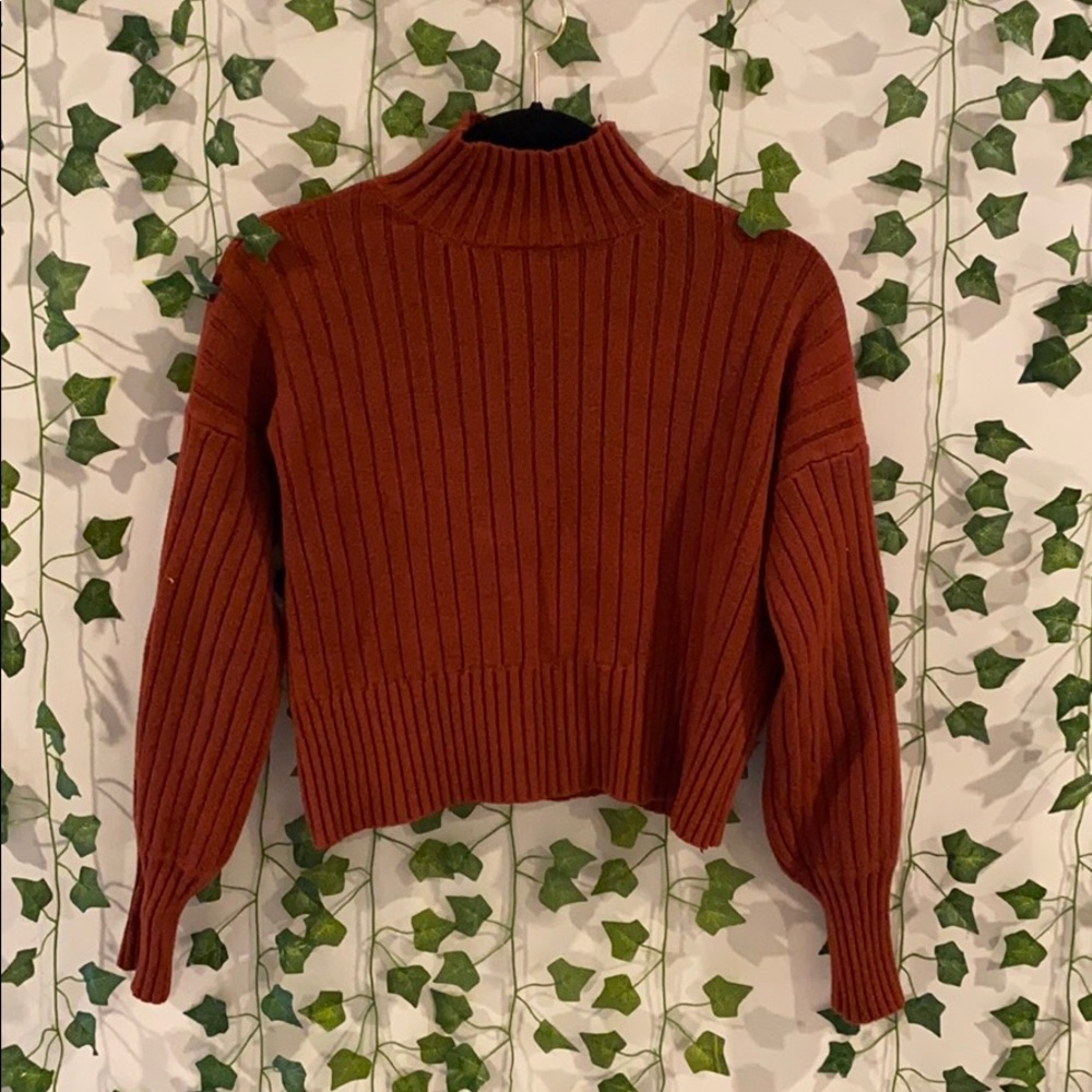 Cropped High Neck Sweater
